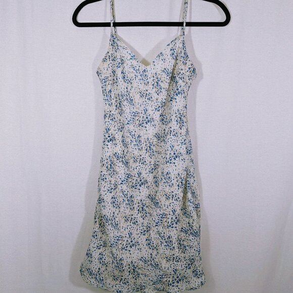 Vintage 90s Rampage Blue Floral Spaghetti Strap Sun Dress Size 3 - Picture 3 of 5